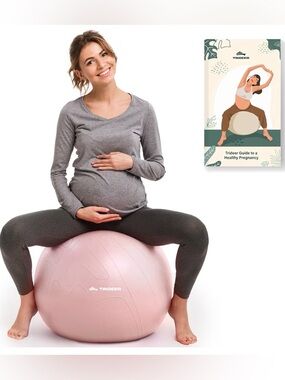Trideer Pink Exercise Ball - Stability Ball for Pregnancy NEW